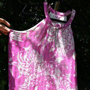 Pink and Gold Lilly Pulitzer Halter Top - XL